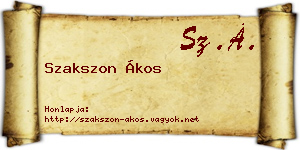 Szakszon Ákos névjegykártya