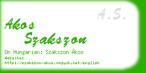 akos szakszon business card